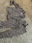 Victoria s Secret 2 Piece Set Pink   Black Stripe Sz L  new With Tags 