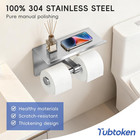 2 Pack Double Toilet Paper Holder With Shelf  Wall Mount Tissue Roll Holder  Hea