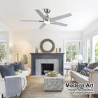 52 Inch Ceiling Fans With Lights And Remote  Brushed Nickel Modern Ceiling Fan F