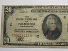  20 1929 Philadelphia Pa National Currency Note Federal Reserve Bank Note Bill 