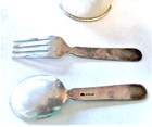 Antique vtg Sterling Silver Baby Cups   Spoon Fork Set Use Repair Scrap