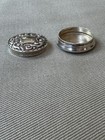 Antique Uk Hallmarked Sterling Silver 1    Trinket Pill Box   Ornate Repouss   Lid