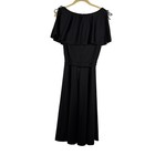 Vintage R k Originals Black Off Shoulder Maxi Dress Ruffle Tie Retro Glam