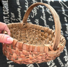 Vtg Oak Splint Buttocks Gathering Egg Basket Primitive Appalachian Split Oak 9 