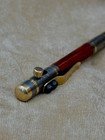 Luxury Damascus Steel Ballpoint Handcrafted Wood Fountain Pen  Brass Accent Gift