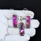 Purple King Spiny Oyster Turquoise 925 Sterling Silver Pendant   Earrings Set