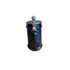 Dumler   Breiden Lidded Beer Stein Blue Ceramic Hinged Metal Lid Breweriana