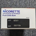 Nicorette 4 Mg Nicotine Gum Fruit Chill  100 Pieces  Exp 04 27 Stop Smoking Aid