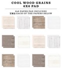 New  Echo Park Paper Cool Wood Grains 6x6 Scrapbook Paper Cardstock Pad