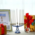 Hanukkah Menorah 9 Branch Menorahs For Chanukah Vintage Jewish Enamel N6