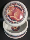 Orange Tabby Lesley Anne Ivory Cats Porcelain Trinket Box Musical Vintage 1990