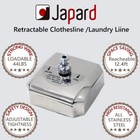 12ft Wire Retractable Clothesline Indoor Heavy Duty 304 Stainless Steel 44lbs
