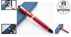 Fountain Pen Bright Red Medium Steel Nib 138mm Screw Converter Bottled Ink