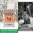 Petscosset Outdoor Cat House With Insulated Liner Cat Shelter For Winter  Grey