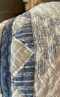 Vintage Blue And White Irish Chain Hand-quilted Patchwork Quilt