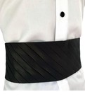 Stefano Ricci Black 100  Silk Cummerbund Diagonal Pleats Luxury Adjustable Xl