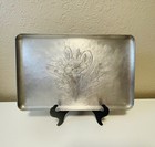 Vtg Everlast Hand Forged Hammered Metal Tray Floral Poppies Handles 16    X 9    D