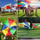 6ft Kids Play Parachute With 9 Handles - Multicolored Indoor outdoor Exercise   