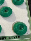 Vintage Mid-century Green Plastic Buttons Scalloped Edge Concave Center  Set 5