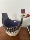 Bitossi Bird Hen Bowl Cup Mid Century Vintage   Nice Medium Blue