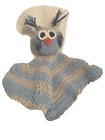 Crocheted Owl Baby Lovey Blanket Handmade Toy Blue Gray Plush Unisex
