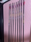 Gold Tip Ultralight Carbon Arrows 600 Spine 23 1 2 In Black pink Vanes Set Of 9