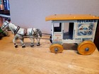 Nice 1930 s Marx  Tin Litho Wind Up Toyland Farm Products Dairy Wagon With Box