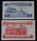 1967 Mauritius   5 10 Rupees   Unc   P-30c 31c   Unc