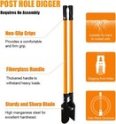 Post Hole Digger Tool  Heavy Duty Post Hole Digger With Fiberglass Handle