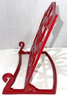 Vtg Fleur De Lis Red Enamel Cast Iron Cookbook Music Stand Book Tablet Holder