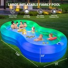 Extra Large Inflatable Pool With Lights  130   X 72   X 22   Big Adults Solar B