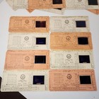 10 Computer Data Cards Orange White Engineering Microfiche Punch Cards 1960s
