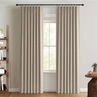  Linen Pinch Pleated Curtains Blackout  40 w X 96 l  pack Of 2  Faux Linen