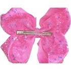 Jojo Siwa Large Hair Bow  Pink Sequin Ribbon Big And Sparkly Large 7 Inch 
