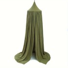 Cotton Kids Bed Canopy  Nursery Room Baby Crib Hanging Curtain Mosquito Green