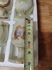 Vintage Handcrafted Onyx Stone Goblets Cup Lot Of 6 Natural Marble Wine Glasses