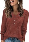 Womens V Neck Sweater Tunic Long Sleeve Fall Winter Casual Dressy Tops Shirt
