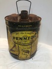 Vintage Pennzoil Motor Oil 5 Gallon Metal Sign Can Primitive