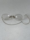 1920s Pince-nez Eyewear Glasses 12k Gold Fill Frame W  Ear Hook Chain In Case