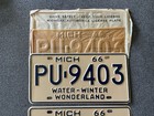 Rare 1966 Michigan Nos License Plate Plates Pair Original Unused Chevy Ford Etc