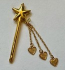 Choice Vintage Wand Gold W 3 Danging Hearts  or  Wand Silver W 3 Dangling Stars
