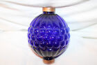 Antique Cobalt Blue Ribbed Grape Glass Lightning Rod Ball C  1900 3242