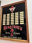Vintage Seagrams 7 Seven Crown American Whiskey Glass Framed Mirror Sign