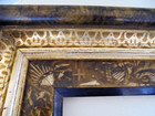 Antique Victorian Eastlake Gilt Marbleized Etched Picture Frame Ebonized