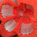 Vintage 70s Budweiser Beer Can Hat Crochet Bucket Hat Retro Handmade Orange Red