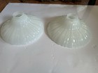 Antique Light Shades Pair Clam Broth Arts Crafts 1910 Era Original Excellent