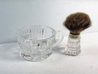 Vintage Waterford Crystal Shaving Brush Mug Set Signed Mint Unused New Old Stock