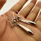 Vintage 925 Sterling Silver Mexico Taxco Dangle Hook Earrings 1 75   3 4g 