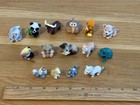 Vintage Mini Flocked Figurines Bears Fuzzy Miniatures Lot Zebra Dog Frog Animals