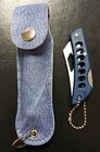 Police Magnum Pepper Spray  75oz Denim Keychain Holster Pocket Knife Defense Oc